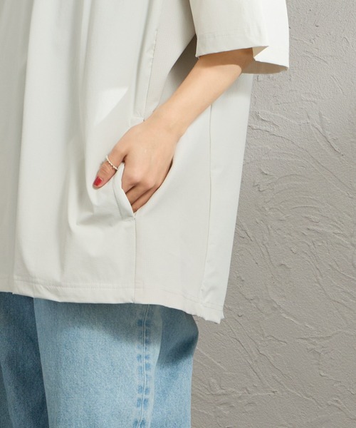 CHUMS（チャムス）の「【WEB限定】[CHUMS/チャムス] エアトレイル ストレッチ バックプリントTシャツ（Tシャツ/カットソー・レディース・カーキ/ブラック/ライトグレー・XL/L/M）」の16枚目の写真