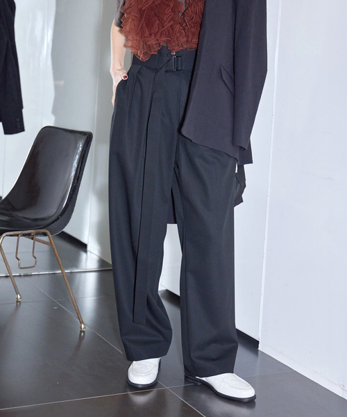 SEEALL(シーオール)の「SEEALL MANCHESTER PANTS SAU63 PT181:パンツ(スラックス・レディース・ブラック・3/2)」の1枚目の写真