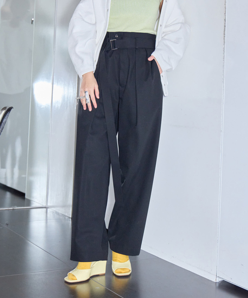 SEEALL(シーオール)の「SEEALL MANCHESTER PANTS SAU63 PT181:パンツ(スラックス・レディース・ブラック・3/2)」の14枚目の写真