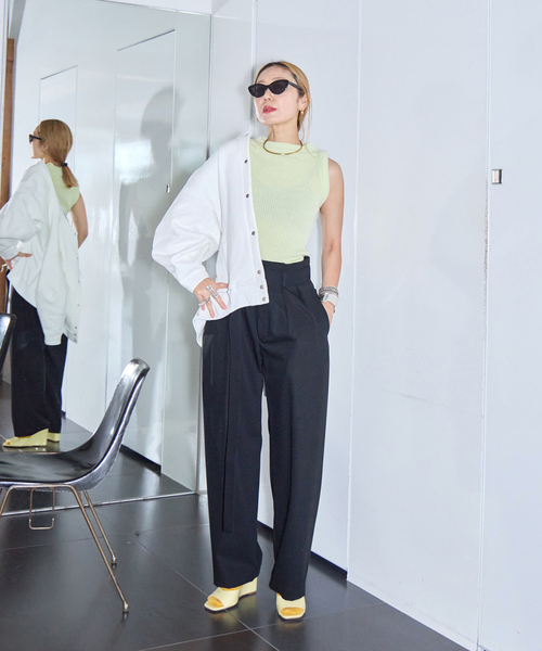 SEEALL(シーオール)の「SEEALL MANCHESTER PANTS SAU63 PT181:パンツ(スラックス・レディース・ブラック・3/2)」の16枚目の写真