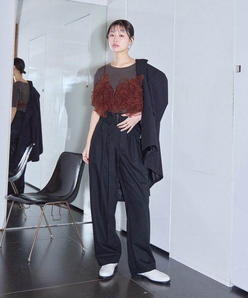 SEEALL(シーオール)の「SEEALL MANCHESTER PANTS SAU63 PT181:パンツ(スラックス・レディース・ブラック・3/2)」の17枚目の写真