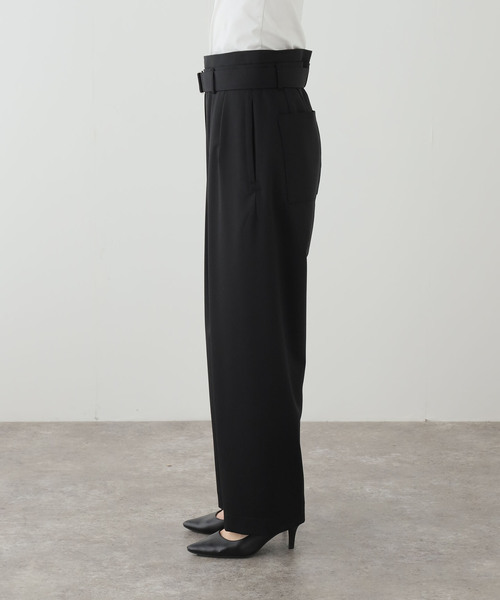 SEEALL(シーオール)の「SEEALL MANCHESTER PANTS SAU63 PT181:パンツ(スラックス・レディース・ブラック・3/2)」の2枚目の写真