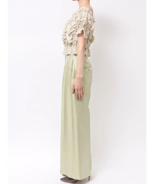 LAGUNAMOON(ラグナムーン)の「LADYシャーリングブラウスパンツドレス オケージョンドレス セットアップ(パンツドレス・レディース・ブラック/ミント・MEDIUM/SMALL)」の14枚目の写真