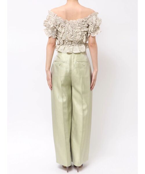 LAGUNAMOON(ラグナムーン)の「LADYシャーリングブラウスパンツドレス オケージョンドレス セットアップ(パンツドレス・レディース・ブラック/ミント・MEDIUM/SMALL)」の15枚目の写真