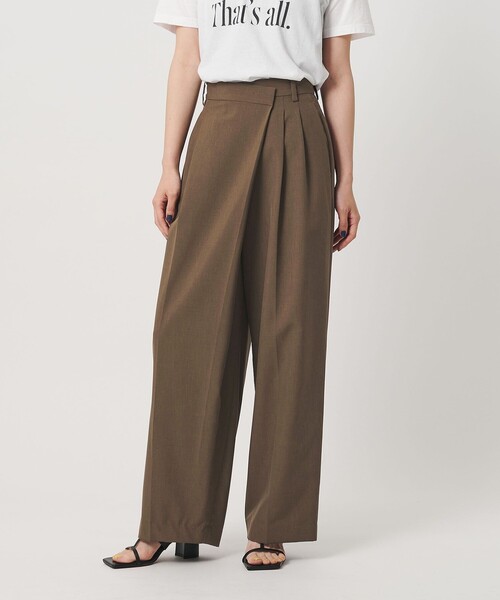 BEAUTY&YOUTH UNITED ARROWS(ビューティーアンドユースユナイテッドアローズ)の「ポプリン 2タック ラップパンツ ウォッシャブル 吸水速乾 接触冷感(その他パンツ・レディース・ブラック/ベージュ/グレー系/モカ・XS/L/S/M)」の3枚目の写真