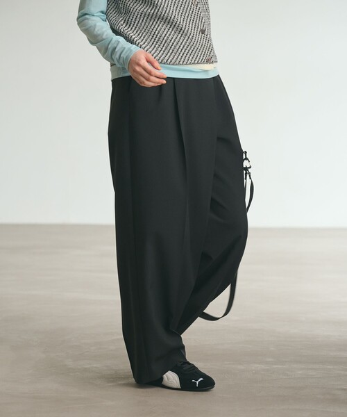 BEAUTY&YOUTH UNITED ARROWS（ビューティーアンドユースユナイテッドアローズ）の「ポプリン 2タック ラップパンツ ウォッシャブル 吸水速乾 接触冷感（その他パンツ・レディース・ブラック/ベージュ/グレー系・XS/L/S/M）」の9枚目の写真