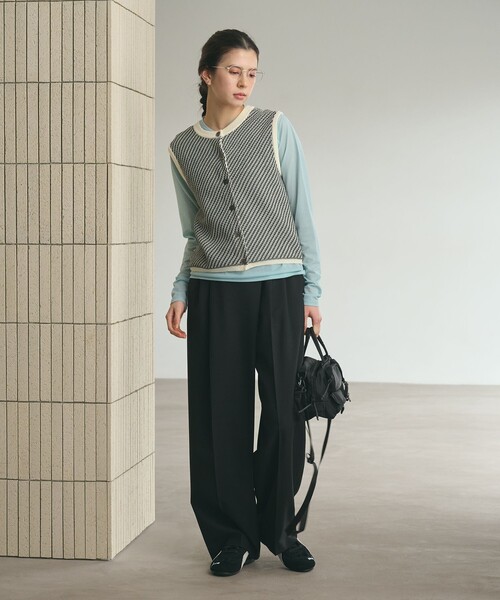 BEAUTY&YOUTH UNITED ARROWS（ビューティーアンドユースユナイテッドアローズ）の「ポプリン 2タック ラップパンツ ウォッシャブル 吸水速乾 接触冷感（その他パンツ・レディース・ブラック/ベージュ/グレー系・XS/L/S/M）」の10枚目の写真