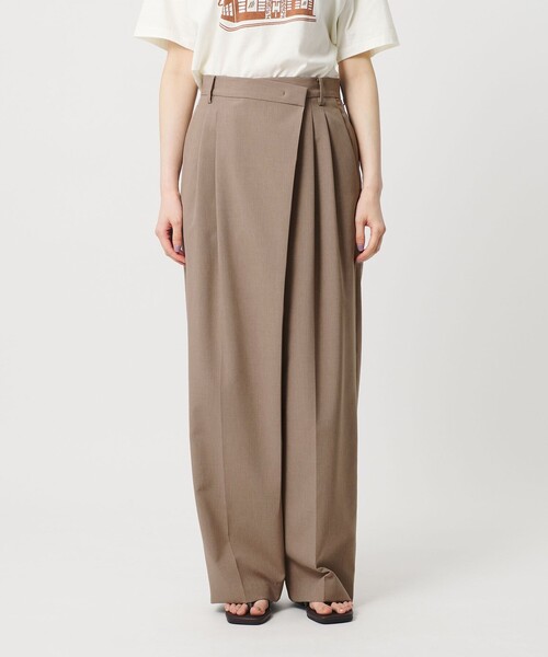 BEAUTY&YOUTH UNITED ARROWS（ビューティーアンドユースユナイテッドアローズ）の「ポプリン 2タック ラップパンツ ウォッシャブル 吸水速乾 接触冷感（その他パンツ・レディース・ブラック/ベージュ/グレー系・XS/L/S/M）」の14枚目の写真