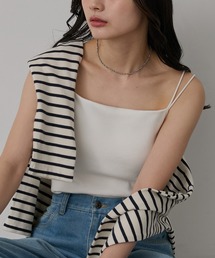 MONO-MART | 【SOFRIBCOシリーズ】カップ付きダブルストラップ リブキャミソール<接触冷感 / UVカット>(キャミソール)