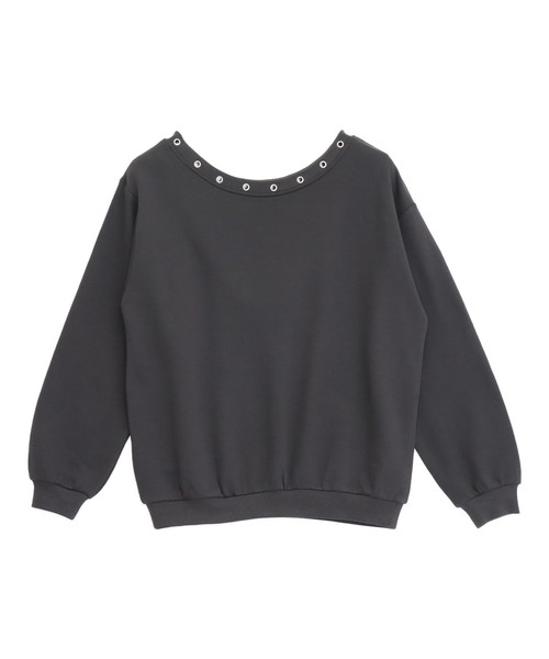 ANAP（アナップ）の「ハトメ付き  オフショル プリント ボリューム スウェット（スウェット・レディース・ダークアッシュ/グレー・F）」の14枚目の写真