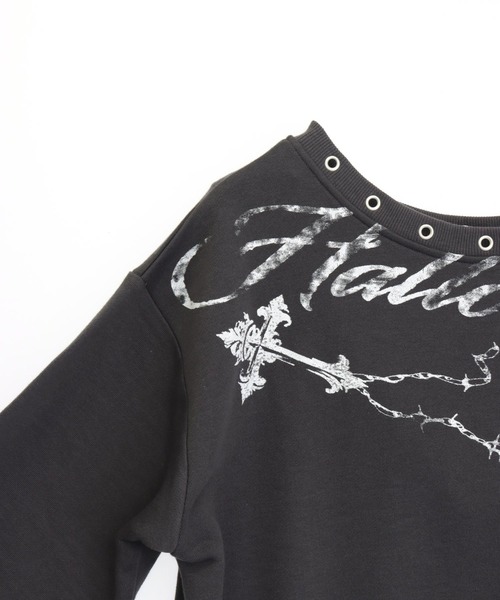 ANAP（アナップ）の「ハトメ付き  オフショル プリント ボリューム スウェット（スウェット・レディース・ダークアッシュ/グレー・F）」の18枚目の写真