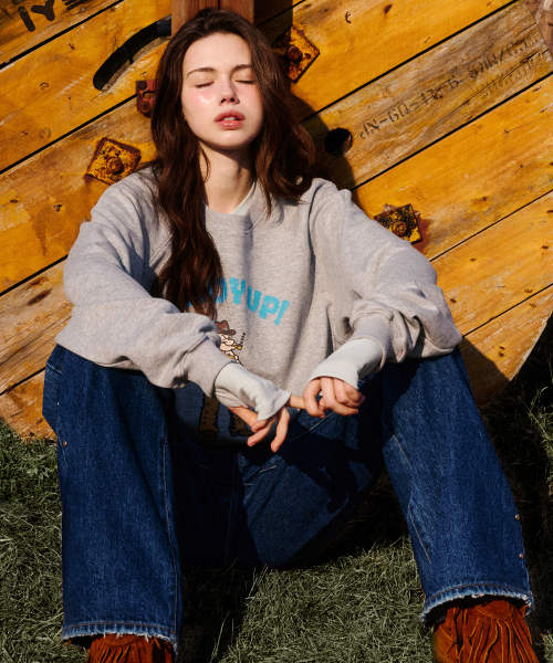 ERER(エルエル)の「Popeye Vintage Raglan Sweatshirt Melange Gray(スウェット・レディース・ライトグレー・2/1)」の6枚目の写真