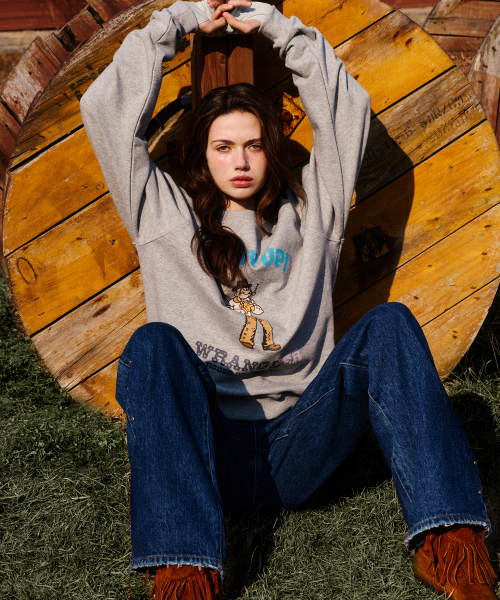 ERER(エルエル)の「Popeye Vintage Raglan Sweatshirt Melange Gray(スウェット・レディース・ライトグレー・2/1)」の5枚目の写真