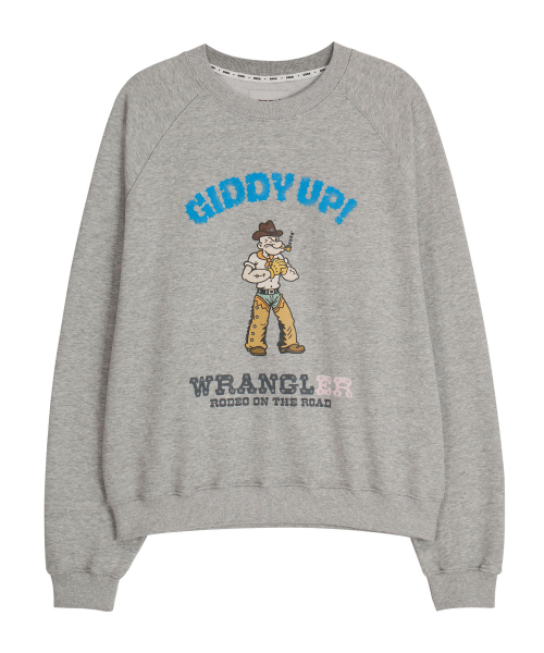 ERER(エルエル)の「Popeye Vintage Raglan Sweatshirt Melange Gray(スウェット・レディース・ライトグレー・2/1)」の3枚目の写真
