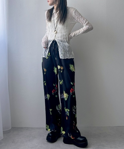 bohmal（ボマール）の「フルーツ柄イージーパンツ（その他パンツ・レディース・アイボリー/ブラック・FREE）」の10枚目の写真
