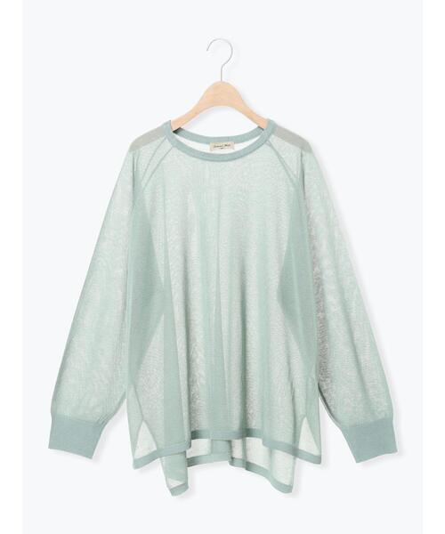 Samansa Mos2（サマンサ モスモス）の「ペーパーライクニットプルオーバー（ニット/セーター・レディース・ネイビー/ミント/グレー系その他・F）」の3枚目の写真