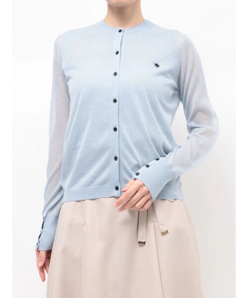 POLO BCS（ポロ ビーシーエス）の「【POLO BCS】シアーアンサンブルニット（カーディガン/ボレロ・レディース・ブラウン/ピンク/ネイビー/ブルー/オフホワイト・MEDIUM）」の5枚目の写真