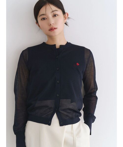 POLO BCS（ポロ ビーシーエス）の「【POLO BCS】シアーアンサンブルニット（カーディガン/ボレロ・レディース・ブラウン/ピンク/ネイビー/ブルー/オフホワイト・MEDIUM）」の12枚目の写真