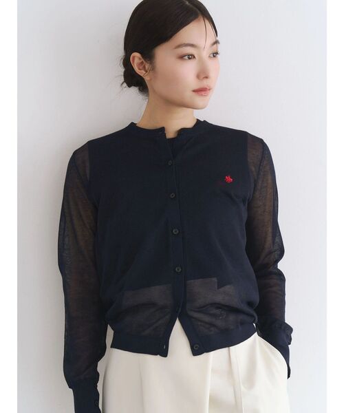 POLO BCS（ポロ ビーシーエス）の「【POLO BCS】シアーアンサンブルニット（カーディガン/ボレロ・レディース・ブラウン/ピンク/ネイビー/ブルー/オフホワイト・MEDIUM）」の13枚目の写真