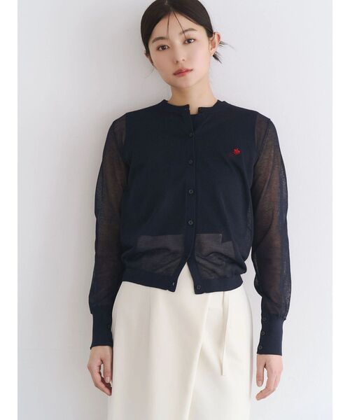 POLO BCS（ポロ ビーシーエス）の「【POLO BCS】シアーアンサンブルニット（カーディガン/ボレロ・レディース・ブラウン/ピンク/ネイビー/ブルー/オフホワイト・MEDIUM）」の14枚目の写真