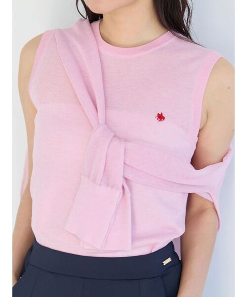 POLO BCS（ポロ ビーシーエス）の「【POLO BCS】シアーアンサンブルニット（カーディガン/ボレロ・レディース・ブラウン/ピンク/ネイビー/ブルー/オフホワイト・MEDIUM）」の22枚目の写真