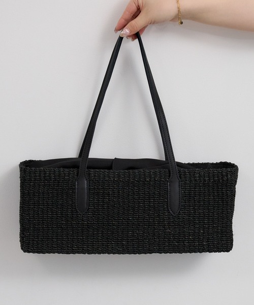 The Bagmati(ザバグマティ)の「Bagmati(バグマティ) / スクエアカゴBAG【『ネルソンさん』ご紹介アイテム】(かごバッグ・レディース・ブラック/チョコ・FREE)」の10枚目の写真