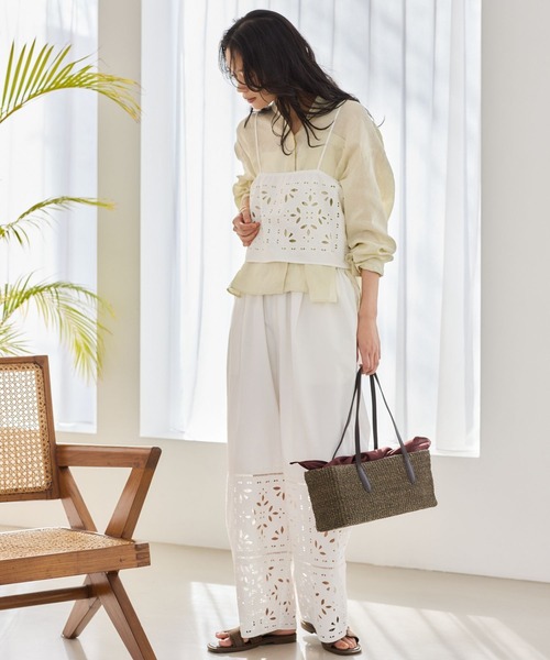 The Bagmati(ザバグマティ)の「Bagmati(バグマティ) / スクエアカゴBAG【『ネルソンさん』ご紹介アイテム】(かごバッグ・レディース・ブラック/チョコ・FREE)」の5枚目の写真