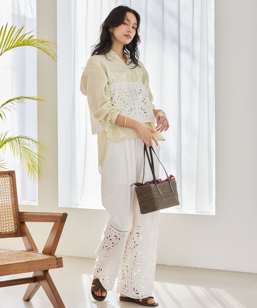 The Bagmati(ザバグマティ)の「Bagmati(バグマティ) / スクエアカゴBAG【『ネルソンさん』ご紹介アイテム】(かごバッグ・レディース・ブラック/チョコ・FREE)」の6枚目の写真