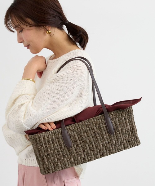 The Bagmati(ザバグマティ)の「Bagmati(バグマティ) / スクエアカゴBAG【『ネルソンさん』ご紹介アイテム】(かごバッグ・レディース・ブラック/チョコ・FREE)」の11枚目の写真