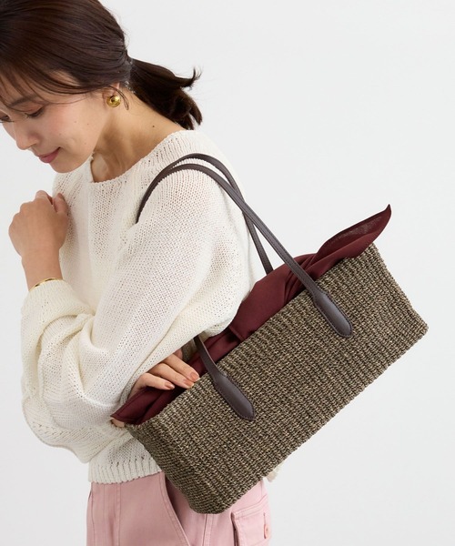 The Bagmati(ザバグマティ)の「Bagmati(バグマティ) / スクエアカゴBAG【『ネルソンさん』ご紹介アイテム】(かごバッグ・レディース・ブラック/チョコ・FREE)」の12枚目の写真