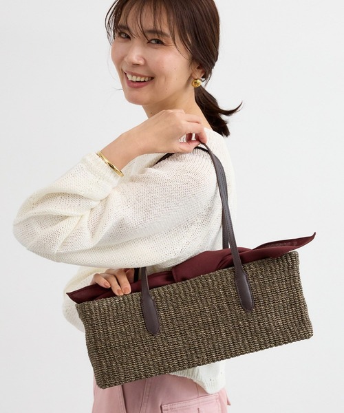 The Bagmati(ザバグマティ)の「Bagmati(バグマティ) / スクエアカゴBAG【『ネルソンさん』ご紹介アイテム】(かごバッグ・レディース・ブラック/チョコ・FREE)」の13枚目の写真