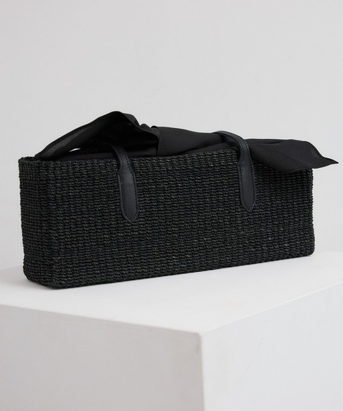 The Bagmati(ザバグマティ)の「Bagmati(バグマティ) / スクエアカゴBAG【『ネルソンさん』ご紹介アイテム】(かごバッグ・レディース・ブラック/チョコ・FREE)」の7枚目の写真