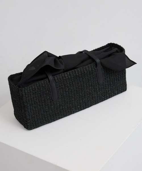 The Bagmati(ザバグマティ)の「Bagmati(バグマティ) / スクエアカゴBAG【『ネルソンさん』ご紹介アイテム】(かごバッグ・レディース・ブラック/チョコ・FREE)」の8枚目の写真