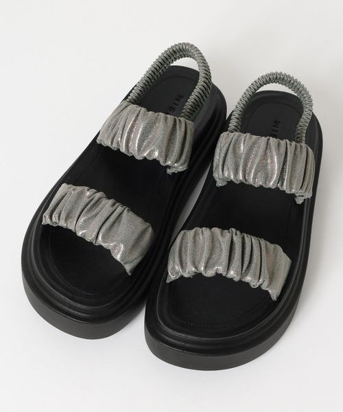 LEPSIM（レプシィム）の「ギャザークッションサンダル　638838（サンダル・レディース・レオパード/ブラック/ガンメタ・LARGE/MEDIUM）」の3枚目の写真