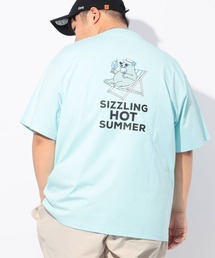 Tシャツ 半袖 メンズ 大きいサイズ ヒヤテック USAコットン アニマルプリント クルーネック B&T CLUB (ビーアンドティークラブ)