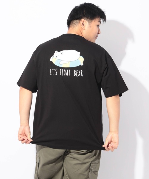 B&T CLUB（ビーティークラブ）の「Tシャツ 半袖 メンズ 大きいサイズ ヒヤテック USAコットン アニマルプリント クルーネック B＆T CLUB (ビーアンドティークラブ)（Tシャツ/カットソー・メンズ・ネイビー/ホワイト/ブルー/ブラック・X2(4L～5L)/X1(3L～4L)/X3(6L～7L)/X4(8L～9L)）」の2枚目の写真