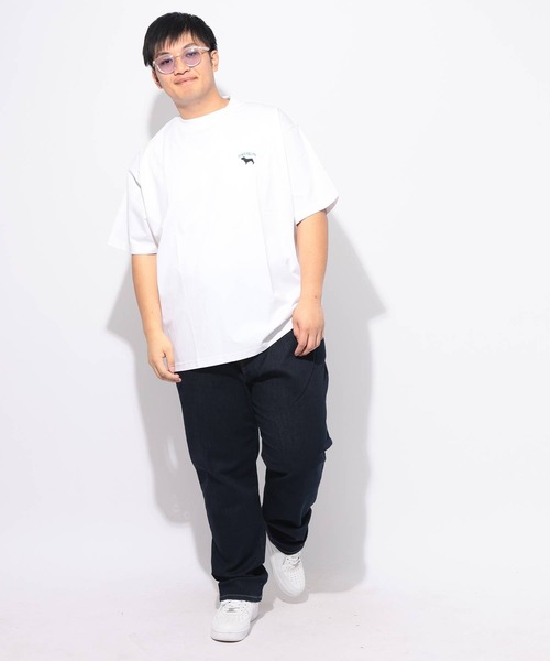 B&T CLUB（ビーティークラブ）の「Tシャツ 半袖 メンズ 大きいサイズ ヒヤテック USAコットン アニマルプリント クルーネック B＆T CLUB (ビーアンドティークラブ)（Tシャツ/カットソー・メンズ・ネイビー/ホワイト/ブルー/ブラック・X2(4L～5L)/X1(3L～4L)/X3(6L～7L)/X4(8L～9L)）」の5枚目の写真
