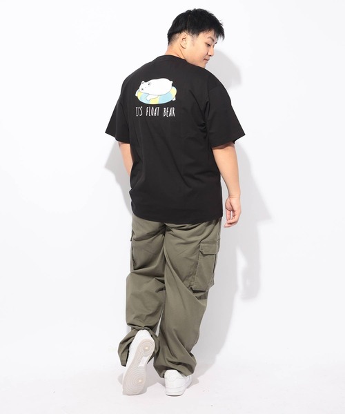 B&T CLUB（ビーティークラブ）の「Tシャツ 半袖 メンズ 大きいサイズ ヒヤテック USAコットン アニマルプリント クルーネック B＆T CLUB (ビーアンドティークラブ)（Tシャツ/カットソー・メンズ・ネイビー/ホワイト/ブルー/ブラック・X2(4L～5L)/X1(3L～4L)/X3(6L～7L)/X4(8L～9L)）」の7枚目の写真
