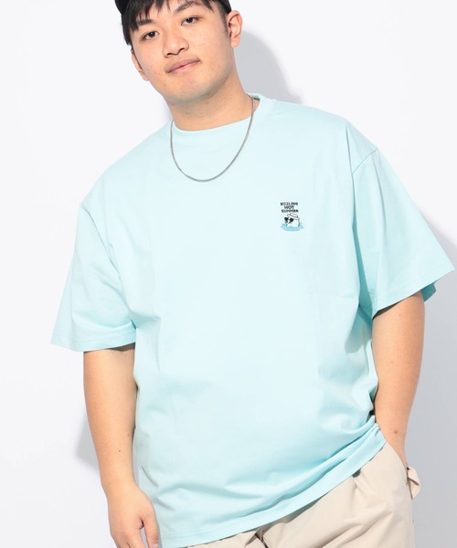 B&T CLUB（ビーティークラブ）の「Tシャツ 半袖 メンズ 大きいサイズ ヒヤテック USAコットン アニマルプリント クルーネック B＆T CLUB (ビーアンドティークラブ)（Tシャツ/カットソー・メンズ・ネイビー/ホワイト/ブルー/ブラック・X2(4L～5L)/X1(3L～4L)/X3(6L～7L)/X4(8L～9L)）」の18枚目の写真