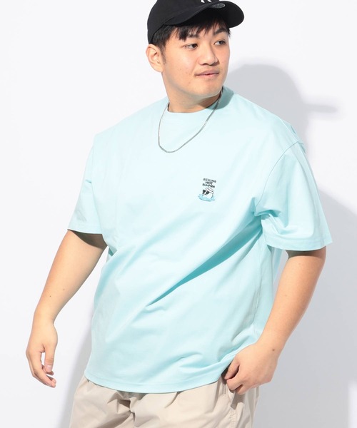 B&T CLUB（ビーティークラブ）の「Tシャツ 半袖 メンズ 大きいサイズ ヒヤテック USAコットン アニマルプリント クルーネック B＆T CLUB (ビーアンドティークラブ)（Tシャツ/カットソー・メンズ・ネイビー/ホワイト/ブルー/ブラック・X2(4L～5L)/X1(3L～4L)/X3(6L～7L)/X4(8L～9L)）」の22枚目の写真