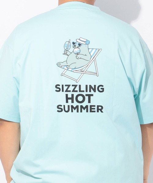 B&T CLUB（ビーティークラブ）の「Tシャツ 半袖 メンズ 大きいサイズ ヒヤテック USAコットン アニマルプリント クルーネック B＆T CLUB (ビーアンドティークラブ)（Tシャツ/カットソー・メンズ・ネイビー/ホワイト/ブルー/ブラック・X2(4L～5L)/X1(3L～4L)/X3(6L～7L)/X4(8L～9L)）」の17枚目の写真