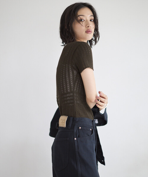 Firsthand（ファーストハンド）の「NOHRA/ノーラ Knit leotard / N26SS-K01 / コットンニット レオタード / ショートスリーブ ボディスーツ（Tシャツ/カットソー・レディース・ブラック/ホワイト/ダークブラウン・ﾌﾘ-）」の7枚目の写真