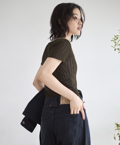 Firsthand（ファーストハンド）の「NOHRA/ノーラ Knit leotard / N26SS-K01 / コットンニット レオタード / ショートスリーブ ボディスーツ（Tシャツ/カットソー・レディース・ブラック/ホワイト/ダークブラウン・ﾌﾘ-）」の8枚目の写真