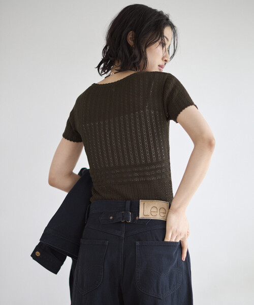 Firsthand（ファーストハンド）の「NOHRA/ノーラ Knit leotard / N26SS-K01 / コットンニット レオタード / ショートスリーブ ボディスーツ（Tシャツ/カットソー・レディース・ブラック/ホワイト/ダークブラウン・ﾌﾘ-）」の9枚目の写真