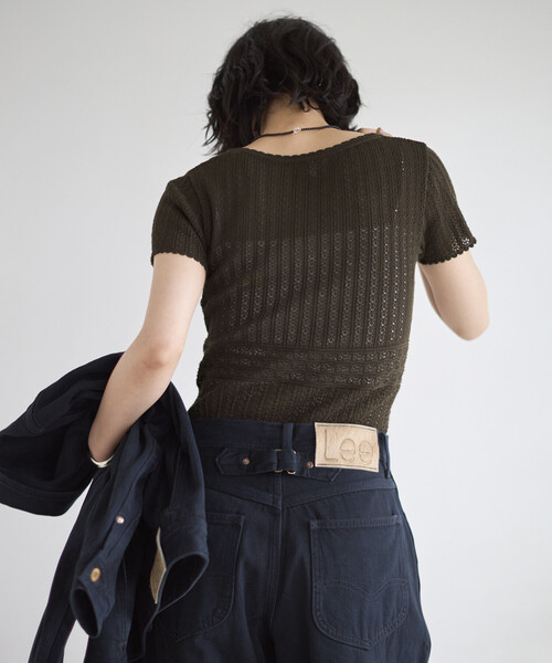 Firsthand（ファーストハンド）の「NOHRA/ノーラ Knit leotard / N26SS-K01 / コットンニット レオタード / ショートスリーブ ボディスーツ（Tシャツ/カットソー・レディース・ブラック/ホワイト/ダークブラウン・ﾌﾘ-）」の10枚目の写真