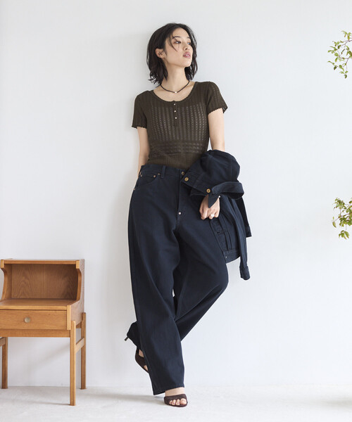 Firsthand（ファーストハンド）の「NOHRA/ノーラ Knit leotard / N26SS-K01 / コットンニット レオタード / ショートスリーブ ボディスーツ（Tシャツ/カットソー・レディース・ブラック/ホワイト/ダークブラウン・ﾌﾘ-）」の17枚目の写真