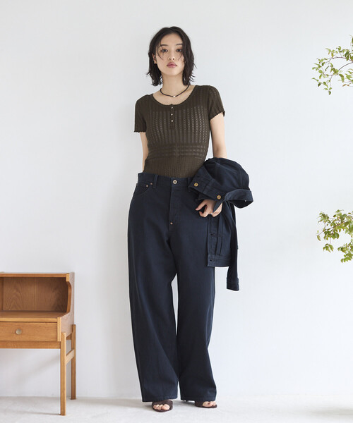 Firsthand（ファーストハンド）の「NOHRA/ノーラ Knit leotard / N26SS-K01 / コットンニット レオタード / ショートスリーブ ボディスーツ（Tシャツ/カットソー・レディース・ブラック/ホワイト/ダークブラウン・ﾌﾘ-）」の19枚目の写真