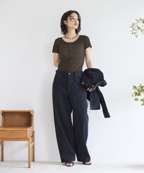 Firsthand（ファーストハンド）の「NOHRA/ノーラ Knit leotard / N26SS-K01 / コットンニット レオタード / ショートスリーブ ボディスーツ（Tシャツ/カットソー・レディース・ブラック/ホワイト/ダークブラウン・ﾌﾘ-）」の20枚目の写真