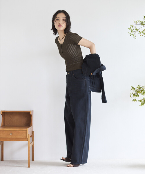 Firsthand（ファーストハンド）の「NOHRA/ノーラ Knit leotard / N26SS-K01 / コットンニット レオタード / ショートスリーブ ボディスーツ（Tシャツ/カットソー・レディース・ブラック/ホワイト/ダークブラウン・ﾌﾘ-）」の21枚目の写真