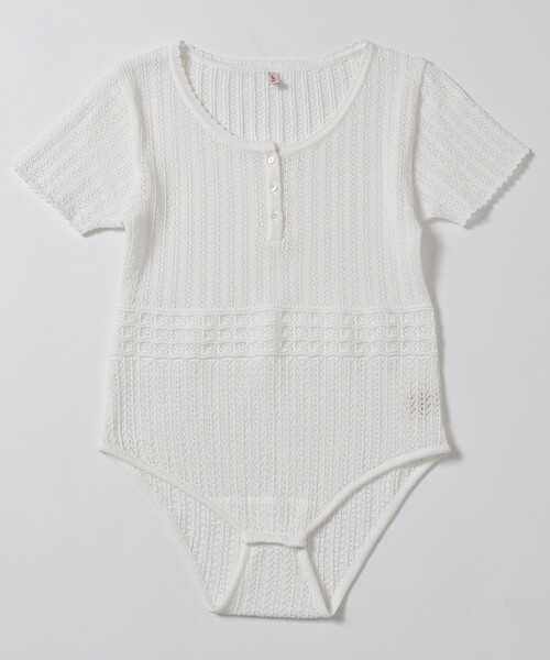 Firsthand(ファーストハンド)の「NOHRA/ノーラ Knit leotard / N26SS-K01 / コットンニット レオタード / ショートスリーブ ボディスーツ(Tシャツ/カットソー・レディース・ブラック/ホワイト/ダークブラウン・フリ-)」の12枚目の写真
